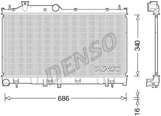 DRM36021 Denso Радіатор охолодження двигуна для Subaru Forester