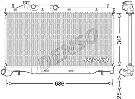 drm36023 Denso Радіатор охолодження двигуна для Subaru Forester