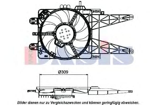 088077N Aks Dasis Вентилятор системи охолодження двигуна для Fiat Punto