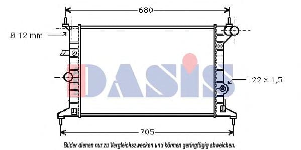 150810N Aks Dasis Радіатор охолодження двигуна для Opel Vectra
