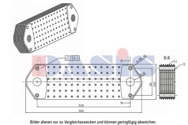 276003N Aks Dasis Масляный радиатор двигателя