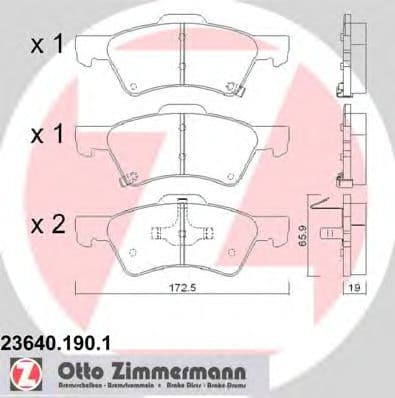 23640.190.1 Zimmermann Тормозные колодки для Chrysler Voyager