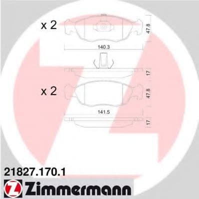21827.170.1 Zimmermann Тормозные колодки