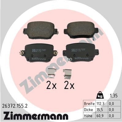263721552 Zimmermann Гальмівні колодки для Tesla Model Y