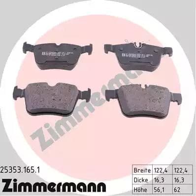 253531651 Zimmermann Гальмівні колодки для Mercedes C-Class