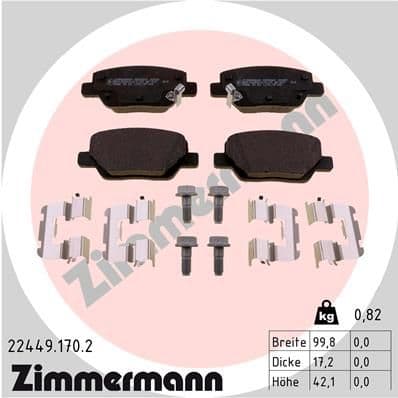 224491702 Zimmermann Тормозные колодки для Fiat Tipo