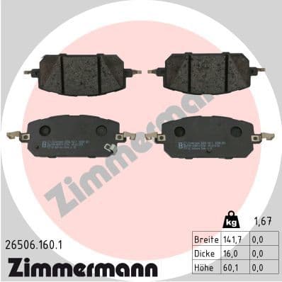 265061601 Zimmermann Гальмівні колодки для Mazda MX-30