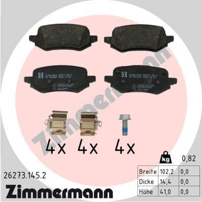 262731452 Zimmermann Тормозные колодки для Ford Puma