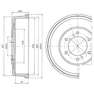 BF461 Delphi Тормозной барабан