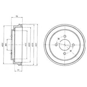 BF485 Delphi Гальмівний барабан
