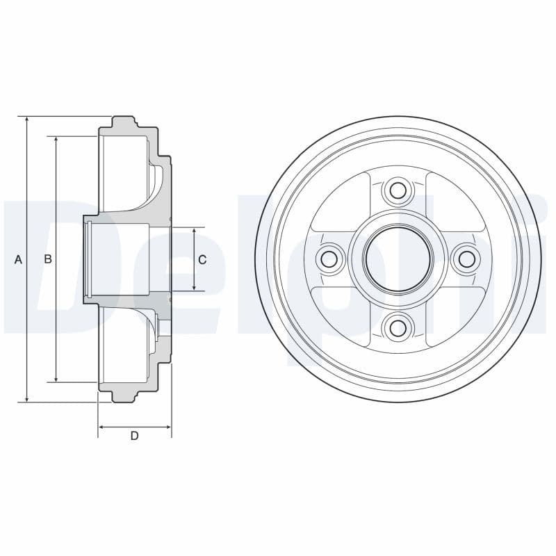 bf584 Delphi Тормозной барабан