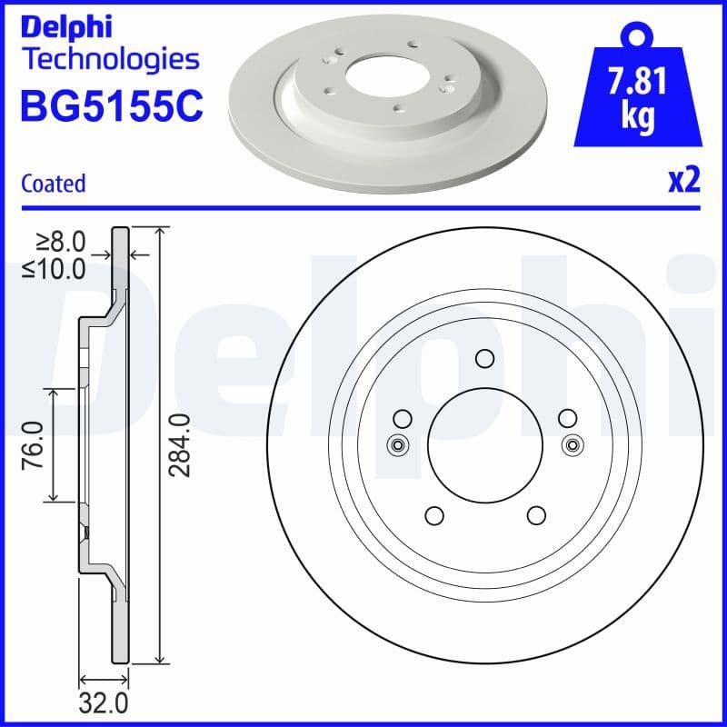 bg5155c Delphi Гальмівний диск