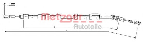 10.9512 Metzger Трос ручного гальма для Mercedes M-Class