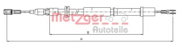 10.9832 Metzger Трос ручного гальма
