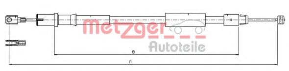 10.9837 Metzger Трос ручного гальма для Mercedes Vito