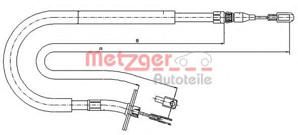 10.9875 Metzger Трос ручного тормоза