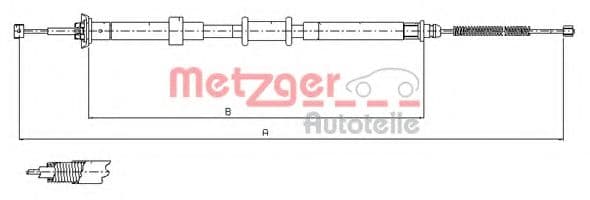 12.0702 Metzger Трос ручного гальма для Fiat Panda