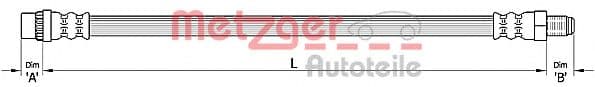 4110455 Metzger Гальмівний шланг для Renault Kangoo