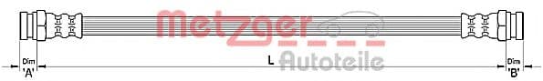 4110485 Metzger Гальмівний шланг для Fiat Stilo