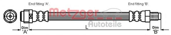 4114085 Metzger Гальмівний шланг