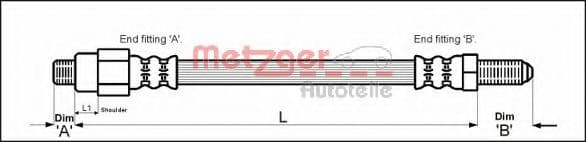 4113239 Metzger Гальмівний шланг для Alfa Romeo Spider