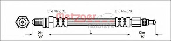 4114804 Metzger Тормозной шланг для Ford Ka