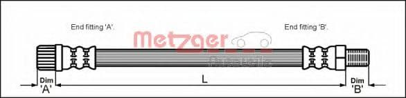 4114667 Metzger Гальмівний шланг