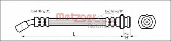 4111971 Metzger Гальмівний шланг для Nissan Micra