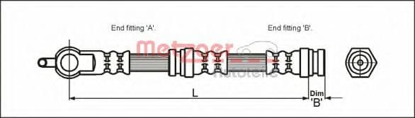4114064 Metzger Гальмівний шланг