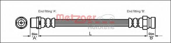 4110348 Metzger Тормозной шланг