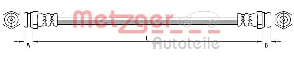 4110877 Metzger Гальмівний шланг для Mazda 2