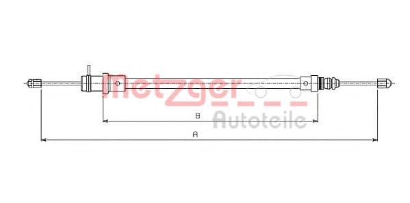 491.1 Metzger Трос ручного гальма