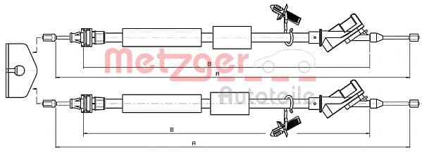 10.5371 Metzger Трос ручного гальма для Ford Focus