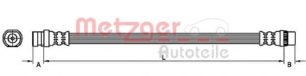 4110457 Metzger Гальмівний шланг для Renault Kangoo