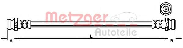 4110544 Metzger Тормозной шланг для Mitsubishi Pajero