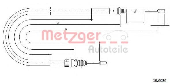 10.6036 Metzger Трос ручного гальма для Peugeot 207