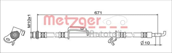 4111685 Metzger Гальмівний шланг для Toyota Avensis
