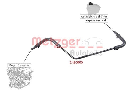 2420666 Metzger Патрубок радіатора системи охолодження двигуна для Mercedes C-Class