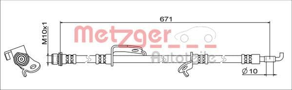4111679 Metzger Тормозной шланг для Toyota Avensis
