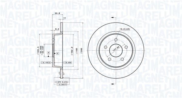 360406108501 Magneti Marelli Тормозной диск