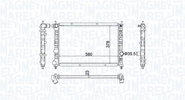 350213192100 Magneti Marelli Радиатор охлаждения двигателя для Lancia Lybra