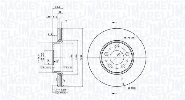 360406052101 Magneti Marelli Гальмівний диск