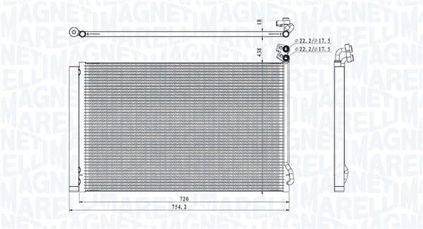 350203107900 Magneti Marelli Радіатор кондиціонера для Tesla Model X