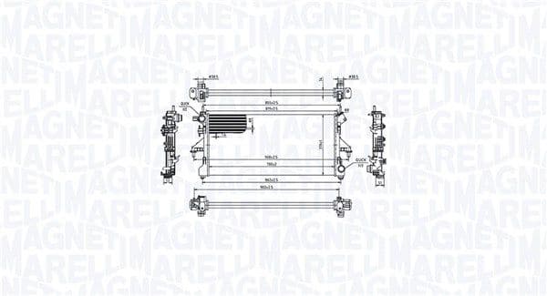 350213214900 Magneti Marelli Радиатор охлаждения двигателя для Fiat Ducato
