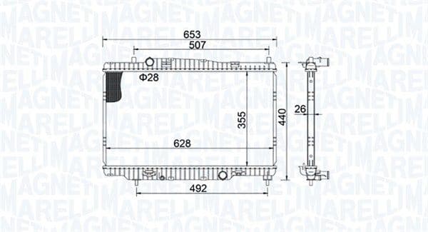 350213155400 Magneti Marelli Радіатор охолодження двигуна для Ford Fiesta