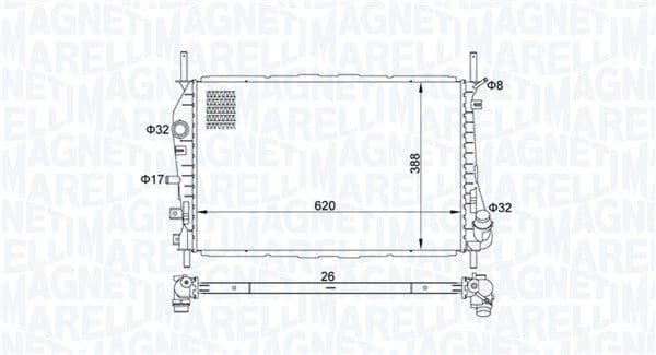 350213177600 Magneti Marelli Радіатор охолодження двигуна для Ford Mondeo