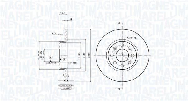 360406064701 Magneti Marelli Тормозной диск