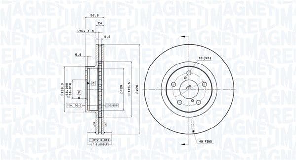 360406045401 Magneti Marelli Гальмівний диск