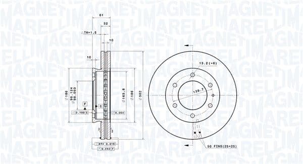 360406211701 Magneti Marelli Гальмівний диск для Ford Ranger