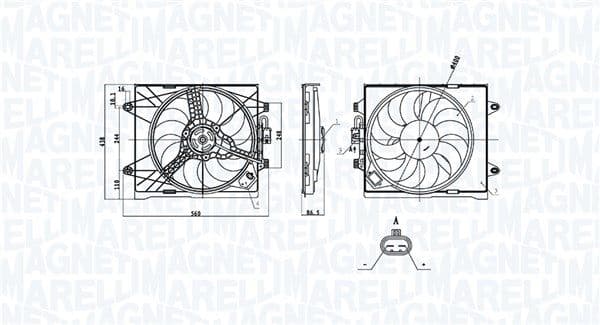 069422894010 Magneti Marelli Вентилятор системи охолодження двигуна для Fiat Panda